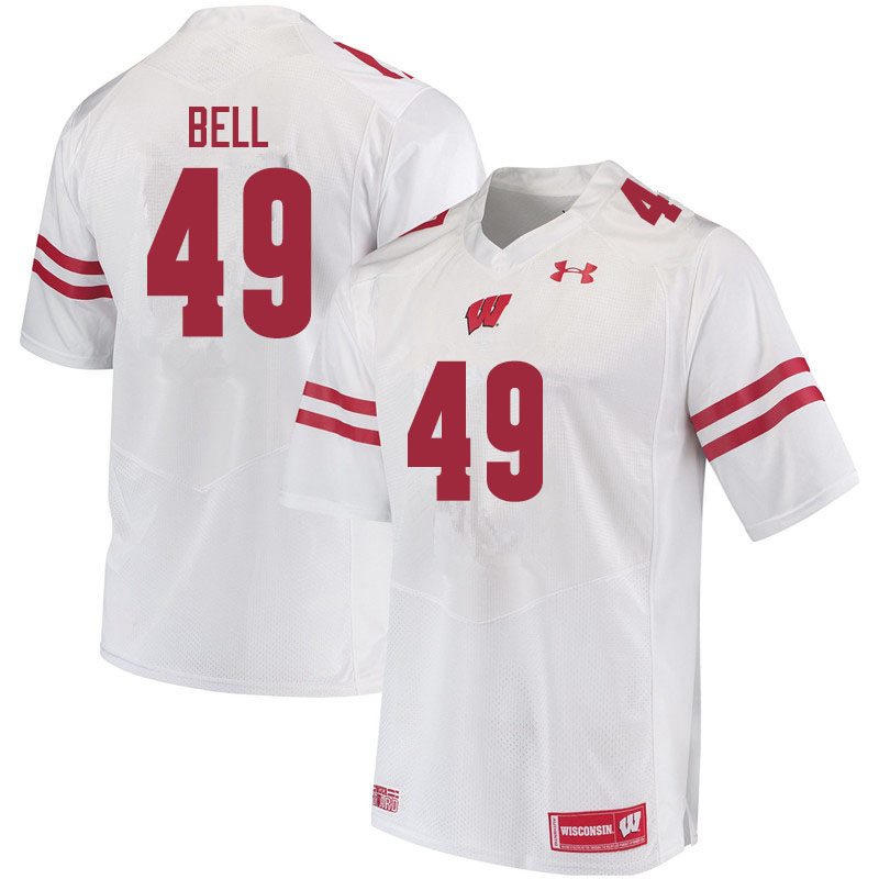 Men #49 Christian Bell Wisconsin Badgers College Football Jerseys Sale-White - Click Image to Close